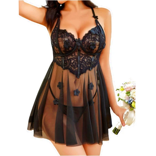 Avidlove Lace Lingerie for Woman Mesh Babydoll Lingeries Sexy Baby Doll Sleepwear Lace Chemise Boudoir Outfits S-XXL