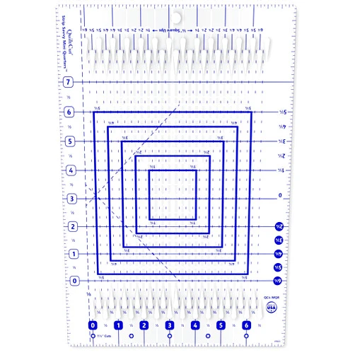 Quiltcut Strip Savvy Mini Quarters Slotted Quilting Ruler, QC4-MQR (8½ x 12)