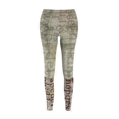 SpyfoxArt Studio Alphabet Letter Font Women's Cut & Sew Yoga Pants Casual Leggings