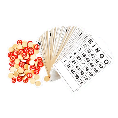 SEETOOOGAMES Vintage Wooden Bingo Game Set-120 Bingo Number Cards and 75 Chess