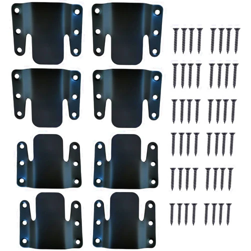 DERRILLA Universal Metal Sectional Couch Connectors Interlocking Furniture Clips Sofa Connector Brackets with Screws (Black, 8)
