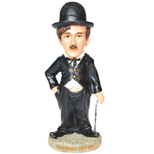 NUNETH Statue of Charlie Chaplin, Interior Collection Sculpture, Resin Decor Figurines, Desk Ornaments, Black