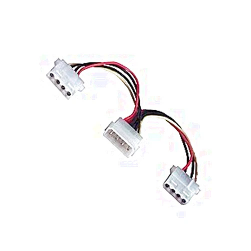 PIMFG 6in White Power Y-Cable with P4 Plug to 2x Molex 4-pin Connectors