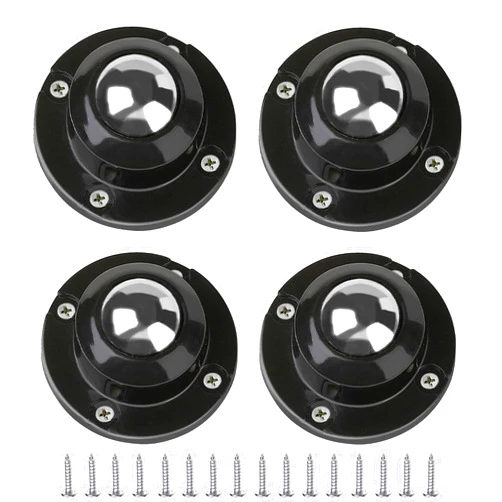 Tiplusta 4Pcs Self Adhesive Mini Caster Wheels,Stainless Paste Universal Wheel,360 Degree Rotation Sticky Pulley Rollers for Small Appliances Furniture Various Storage Bins, Load Capacity 28Lbs/Wheel