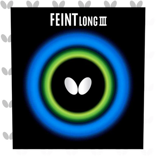 Butterfly Feint Long III Table Tennis Rubber Sheet, OX, 0.5 mm, 1.1 mm, or 1.3 mm Sponge, Red or Black, 1 Long Pips Butterfly Table Tennis Rubber Sheet, Professional Table Tennis Rubbers