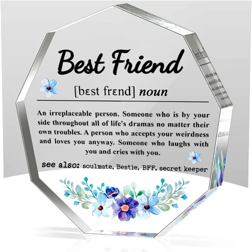 LuoHere Best Friend Birthday Gifts BFF Bestie Gifts Friendship Gifts for Best Friends Graduation Christmas Gifts for Best Friend Soul Sister Thank You Gift for Best Friends Definition Acrylic Decorative Signs