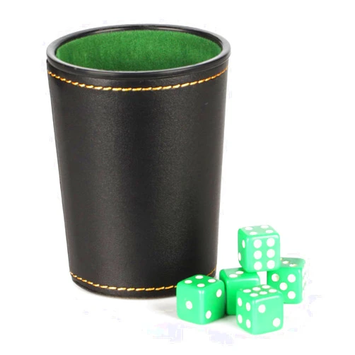 Genérico Dice Cup, Sturdy and Stable Felt Dice Cup, Silent Games with 5 of 6 Sides, Felt Interior for Liars, Board Games, Family Meetings