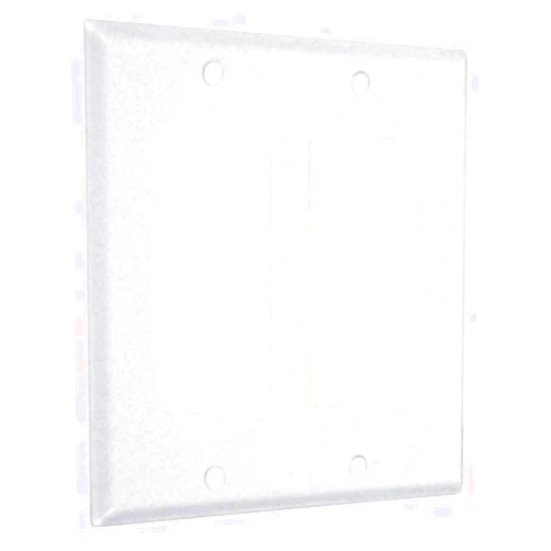 TayMac WTW-RR 2-Gang White Textured Metal Standard 2-Decorator Wall Plate WTW-RR, Outlet Cover Wall Plate with Screws, Electrical Outlet Cover Plate for 2 Devices