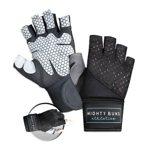 Mighty Buns Weight Lifting Gloves Full Palm Protection, Workout Gloves for Gym, Cycling, Exercise, Breathable, Lightweight for Mens and Women