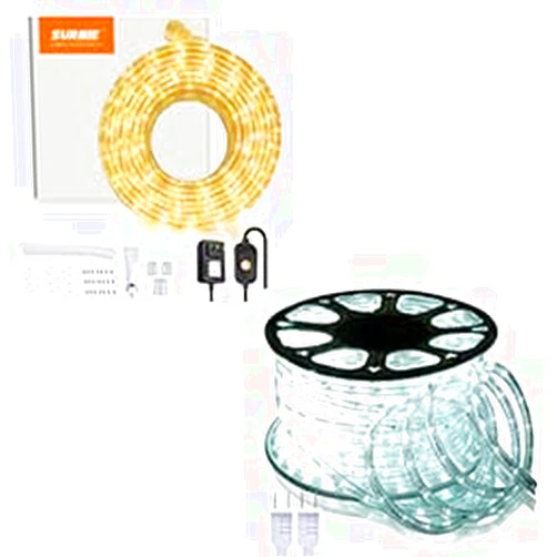 SURNIE 150FT LED Rope Lights Daylight White & 12V 50FT LED Strip Lights Warm White