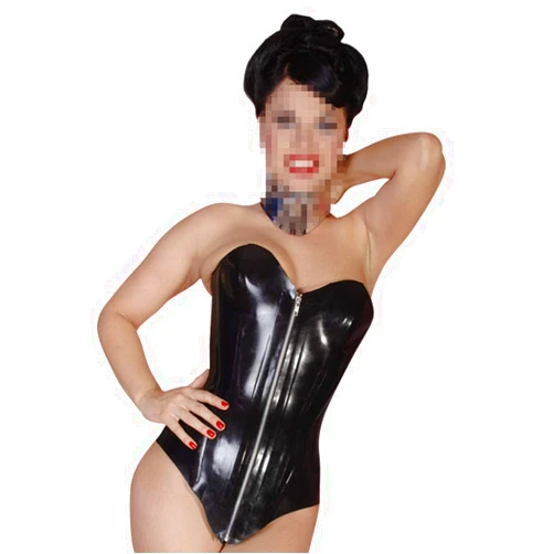 Palace Civet Latex Corsets Front Zip Corsets Back Lacing Fitted Waist-Constricting 0.8mm