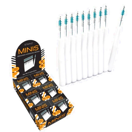 Staino Minis Interdental Brushes – 10 Piece Matchbook, 36/Box