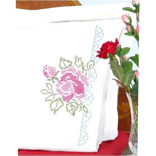 JACK DEMPSEY NEEDLE ART SINCE 1949 ST. LOUIS, MO. Jack Dempsey Stamped Pillowcases with White Perle Edge, 2-Pack
