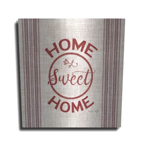 Luxe Metal Art 'Home Sweet Home Embroidery' by Cindy Jacobs, Metal Wall Art, 12