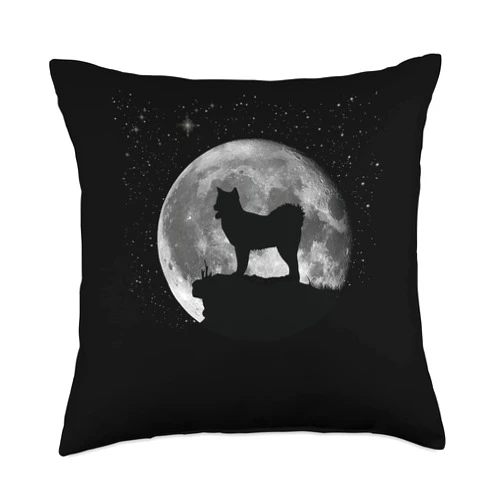 99 Gifts American Eskimo Dog Love Cloud German Spitz Moon Throw Pillow, 18x18, Multicolor