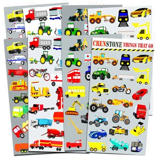 Infun Cars and Trucks Stickers Party Supplies Pack Toddler - Over 160 Stickers for Toddler Boys and Girls (Cars, Fire Trucks, Construction, Buses & More!)