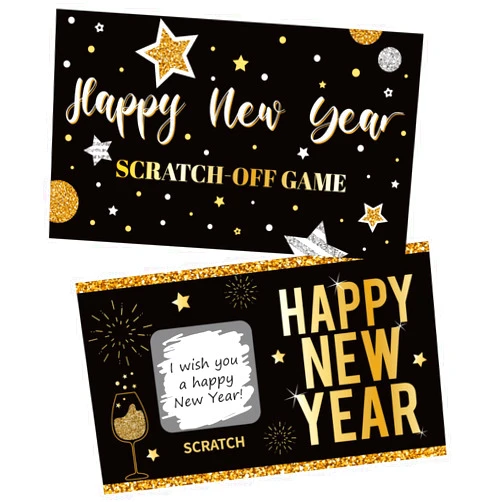 M1NTP1US + 40PCS Happy New Year DIY Scratch-Off Cards 2025 – New Year’s Eve Party Game Supplies Favors