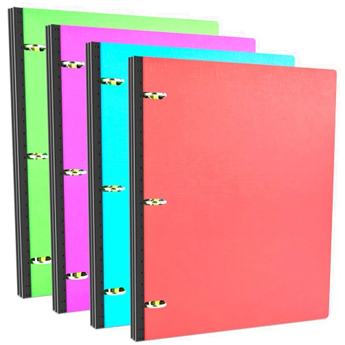 JISUSU Telescoping 3 Ring Binder - 4PCS, Portable Plastic Binder with Telescoping Spine, 3 Ring Binder with Foldable Front Cover Holds 8.5