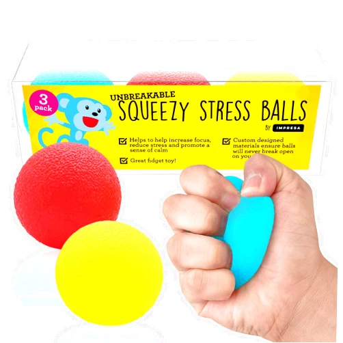 IMPRESA Squishy Stress Balls from The Original Monkey Noodle - 3 Pack - Sensory Toys for Kids with Unique Needs - Fosters Creativity, Focus, and Fun - Great for Classrooms, Home, and Playtime (3 Colors)