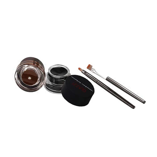 ZITIANY 2 In 1 Black And Brown Gel Eyeliner Set, Last For All Day Long, Creamy Gel Liner With Eye Liner Brush, Easy to Use black One Size