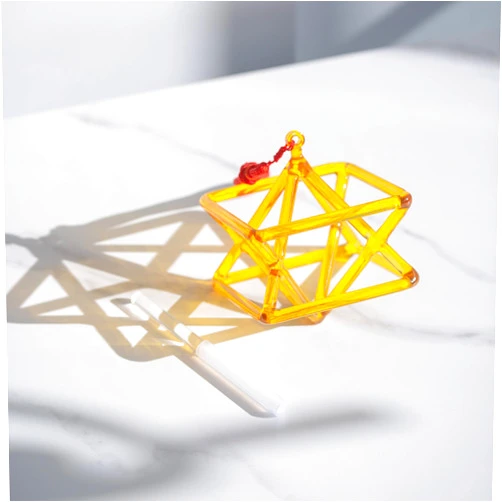 YongFeiCryatal 5inch Chakra yellow Optically Clear Quartz Crystal Singing Merkaba Pyramid Healing Musical Instrument