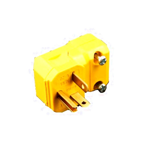Leviton 5456-VA 20 Amp, 250 Volt, Industrial Grade, Plug, Straight Blade, Grounding, Python Angle, Yellow