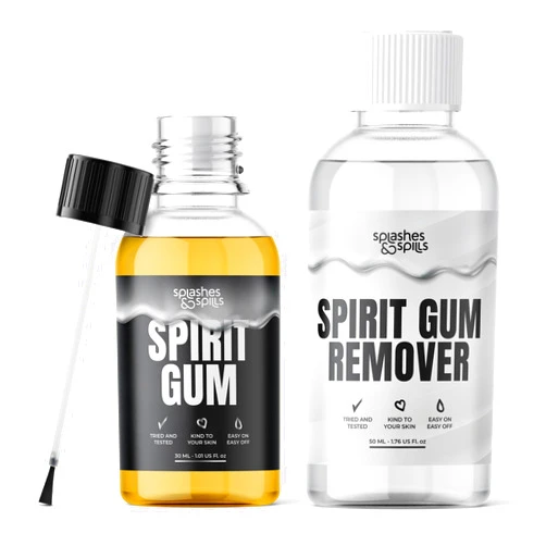 Splashes & spills Professional Grade Spirit Gum Adhesive and Remover - SFX Skin Glue Adhesives for Halloween, Cosplay - Vegan Friendly Formulas for Show-Stopping Looks - 30ml and 50ml - Splashes & Spills