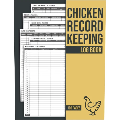 Lham.Ho Publishing Chicken Record Keeping Log Book: Track Chickens Feeding, Health, Hatching, Egg Production, Coop Maintenance, Income, Expenses, and More | Poultry Farming Journal Logbook