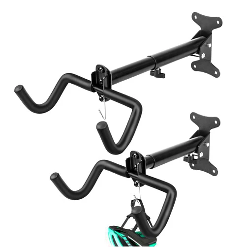 Pvnoocy Bike Wall Mount Garage, Adjustable Bike Hangers for Garage, Wall Mount Bike Rack Horizontal Bike Hook, Indoor Bicycle Holder Hook for Hanging Mountain Bike, Road Bike, Hybrid Bikes (2 Pack)