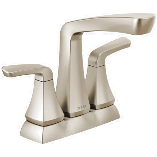 Delta Faucet Vesna Centerset Bathroom Faucet Brushed Nickel, Bathroom Sink Faucet, Drain Assembly, Worry-Free Drain Catch, SpotShield Brushed Nickel 25789LF-SP