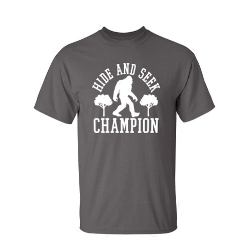 Feelin Good Tees Bigfoot Hide and Seek Champ Sarcastic Graphic Funny T Shirt