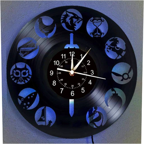 Generic Vinyl Record Wall Clock Legend Zeld LED Light 12