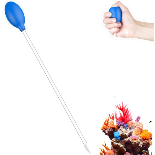 Pawfly Aquarium Coral Feeder - 15.7 Inch Long Pipette for Fish Tank Food Feeding, Manual Tube, Excreta Cleaner, Long Acrylic Syringe for Reef Marine Shrimp Aquatic Plants