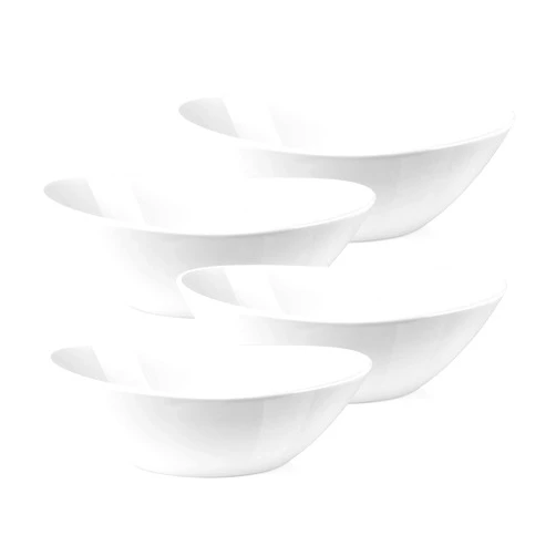 FOSTNX Serving Bowls for Thanksgiving, 36 OZ Porcelain Serving Dishes for Entertaining, Large Bowls Set for Soup Salad Side Dishes Pasta, Good Size for Christmas Dinner Party, Set of 4, White
