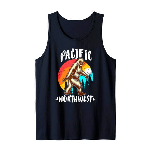 PNW Pacific North West Outdoor Tees Pacific Northwest Outdoors Mountain Hiking Bigfoot PNW Gift Tank Top