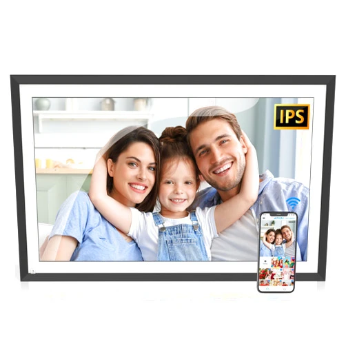 PWOSUN WiFi PWOSUN Digital Picture Frame - Large 15.6-inch Digital Photo Frame with FHD Touchscreen, Dual-WiFi Smart Frames, 32GB, Unlimited Cloud Storage, Share Photos & Videos via APP/Email, Auto-Rotate