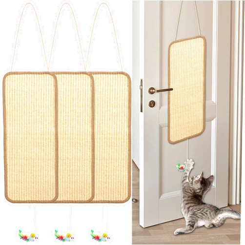 Foxtell 3 Pcs Sisal Door Cat Scratching Mat,7.9
