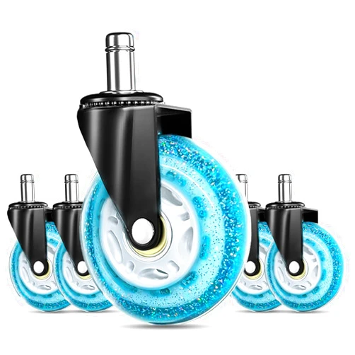 RidRed Gaming Chair Wheels - Heavy-Duty Office Chair Wheels - Replacement Rubber Casters- Universal Fit 3 Inch Chair Casters, Noise Free, Fits 98% Chair, for All Floor