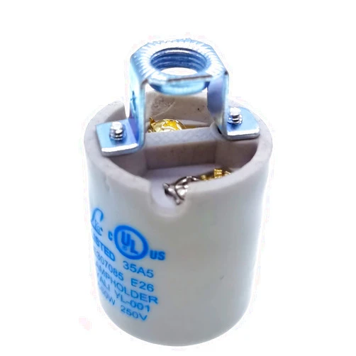 JNXQWE E26 Socket,Ceramic Medium Base Screw Socket E26 E27 Keyless Glazed Porcelain Lampholder (Keyless)