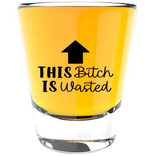 LitGifts Wasted Design, Funny Shot Glasses for Adults, Drinking Gifts for Women, Hilarious Inappropriate Stuff for Friends, Made in USA 1.75 Ounce Dishwasher Safe
