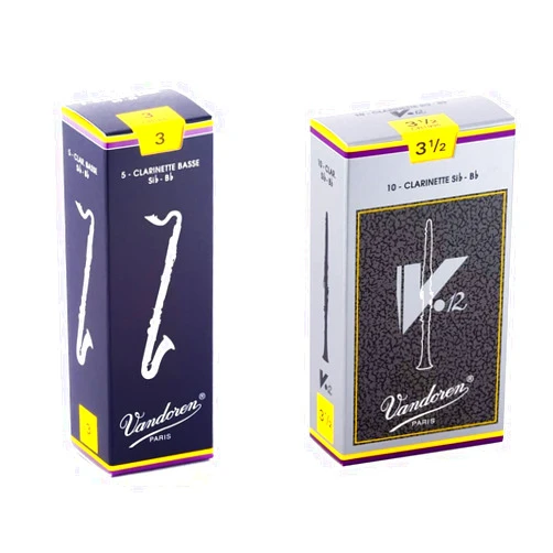 Vandoren CR123 Bass Clarinet Reeds Strength 3 and Vandoren CR1935 Bb Clarinet V.12 Reeds Strength 3.5