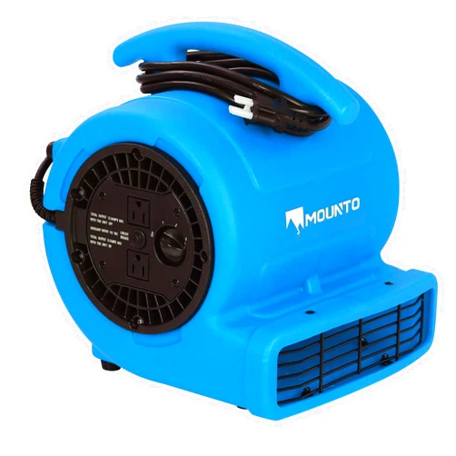 MOUNTO 1/4hp 1000CFM 2 Speed Air Mover Carpet Dryer Floor Fan Cooling Fan (Blue)