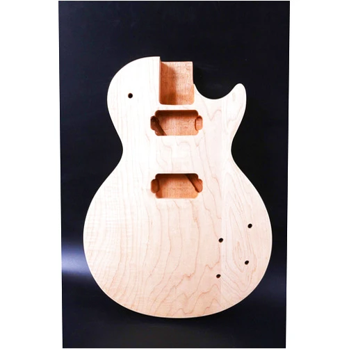 Yinfente New Guitar Body Mahogany Maple Cap DIY Electric Guitar Replacement Set in Unfinished DIY bolt on