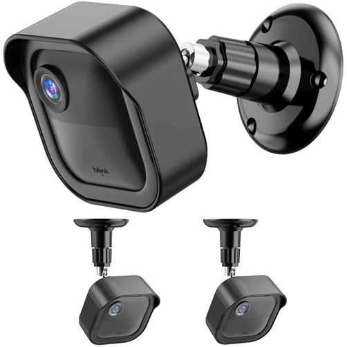 VOMA Wall Mount Bracket for Blink Outdoor 4 (4th Gen) & Blink Outdoor 3 (3rd Gen) Camera, Weatherproof Protective Cover Case and 360 Degree Adjustable Mount for Home Security Camera System Black (2 Pack)