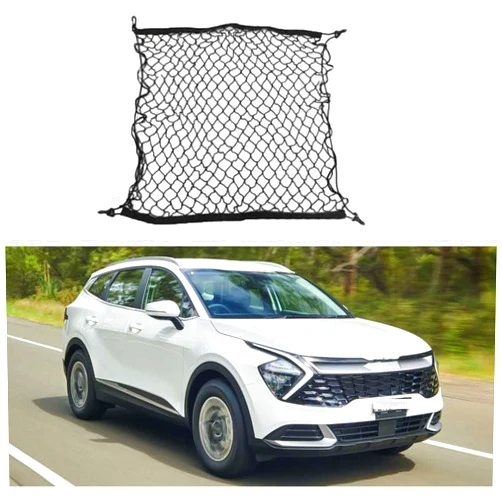 HYJSQ Car Trunk Cargo Organizer Net for Kia Sportage 2005-2023, Rear Storage Luggage Net Adjustable Elastic Organizer Net