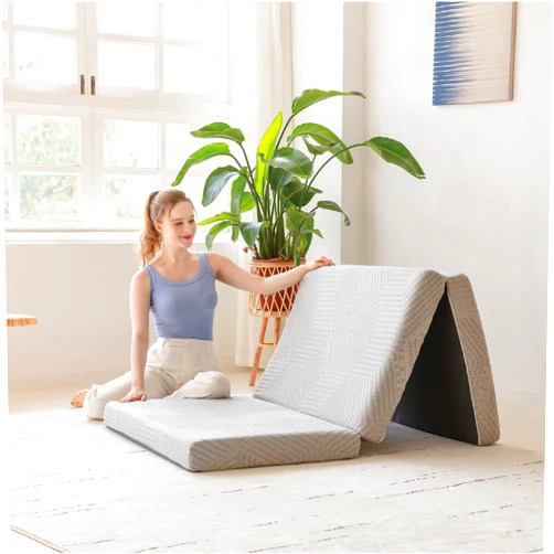MLILY Tri-Fold Memory Foam Mattress, 4 inch Full Folding Mattress with Collapsible and Washable Cover, Travel and Guest Mat, 75