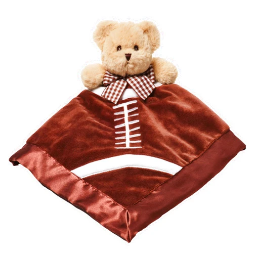 Bearington Collection Bearington Baby Touchdown Snuggler, 15 Inch Football Plush Stuffed Animal Teddy Bear Security Blanket Lovey for Babies
