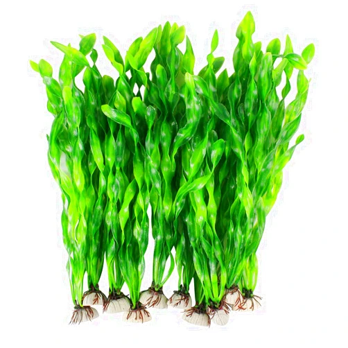 MyLifeUNIT Artificial Seaweed Water Plants for Aquarium, Plastic Fish Tank Plant Decorations 10 PCS (Green)