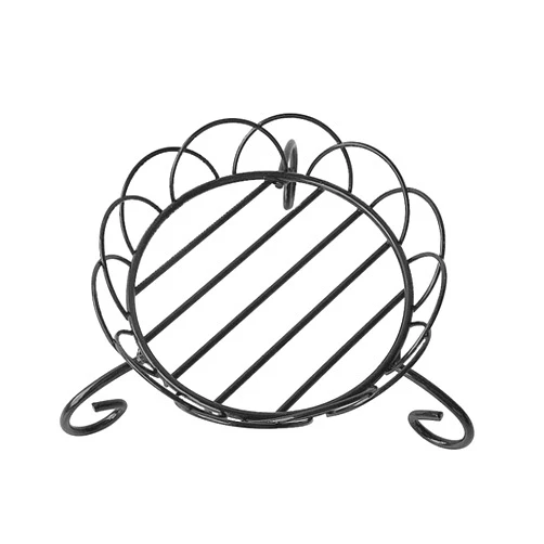 YUXI8541NO Display Stand Vase Base Round Wrought Iron Flower Pot Base Mobile Flower Pot Tray Flower Stand Potted Ornaments Black Decorative Base (Color : A)