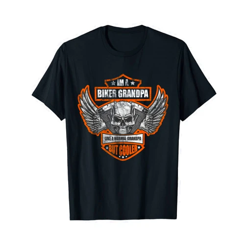 Retro distressed vintage motorcycles bikers gifts Funny I'm a Biker Grandpa like a Normal Grandpa But Cooler T-Shirt